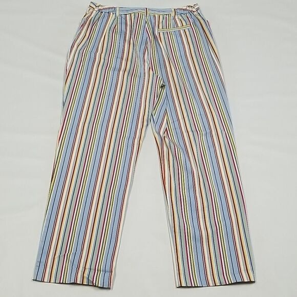 Sag Harbor Pants Women's Size 12 Petites Striped Side Pockets Zip Closure - Picture 4 of 7